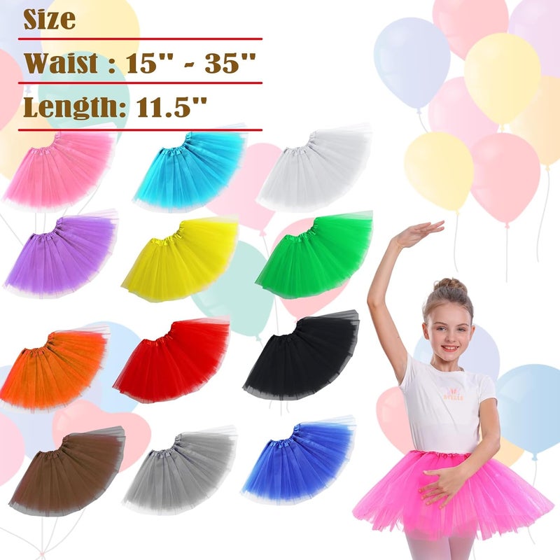 WINROLA Girls Tutu Skirt 3 Layered Tulle Tutu Skirts for 0-8 Year, Birthday Dance Kids Halloween Costume Cosplay Party Supplies - Image 2